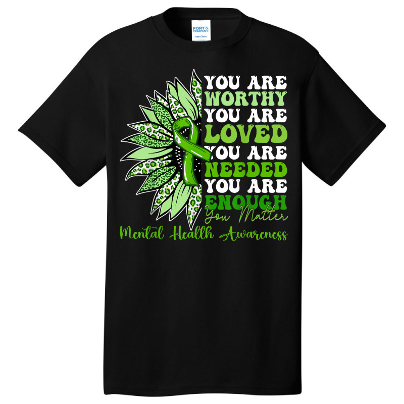 Motivational Support Warrior Mental Health Awarene Basic T-shirt by MASSALLO | Artistshot