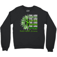 Motivational Support Warrior Mental Health Awarene Crewneck Sweatshirt | Artistshot