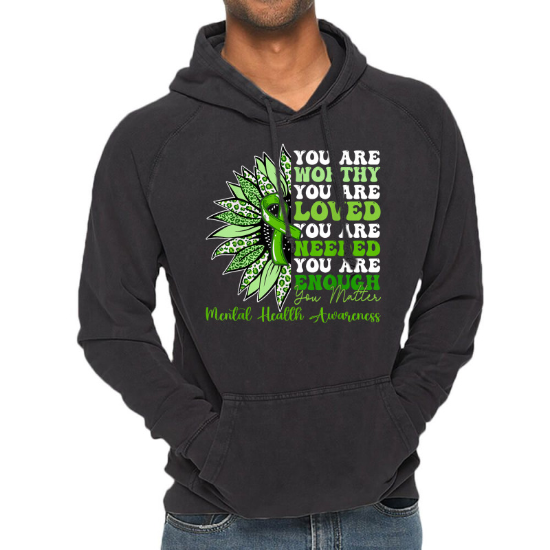 Motivational Support Warrior Mental Health Awarene Vintage Hoodie by MASSALLO | Artistshot