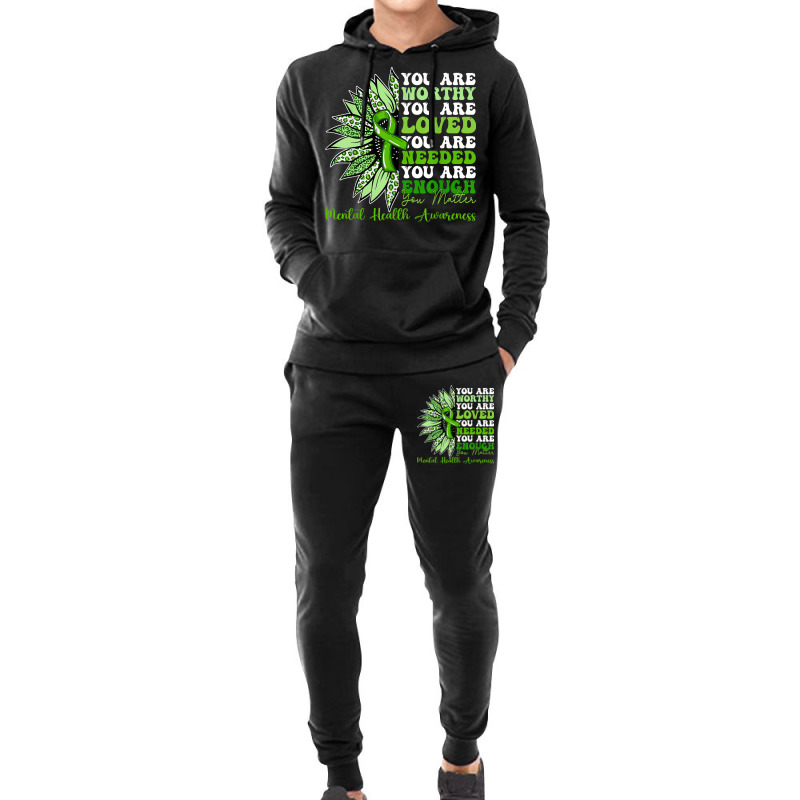 Motivational Support Warrior Mental Health Awarene Hoodie & Jogger set by MASSALLO | Artistshot