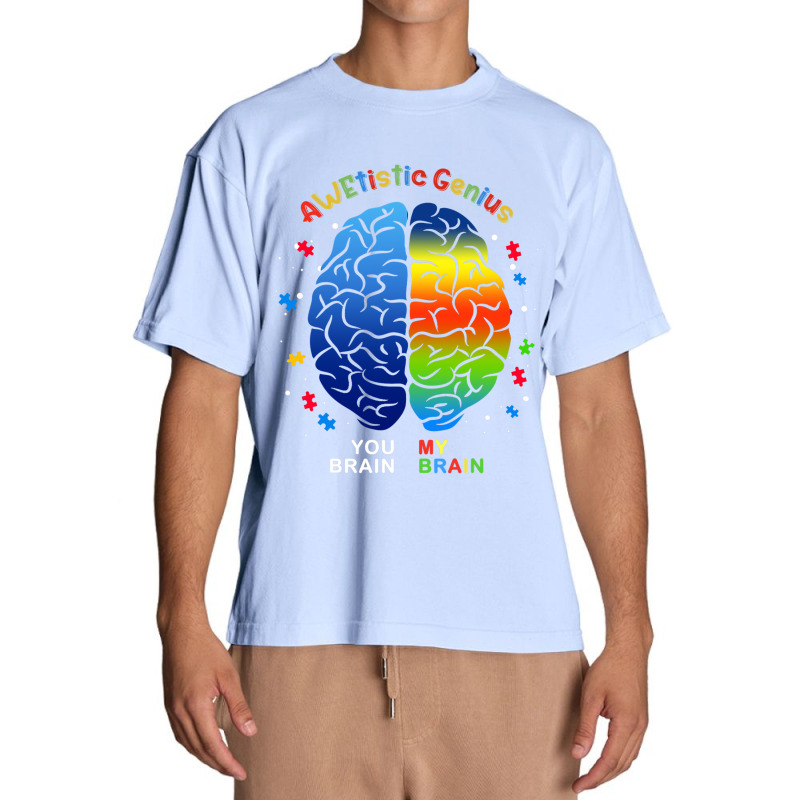 Awetistic Genius Support Autism Awareness Month Urban Heavy T-shirt by mrlee | Artistshot