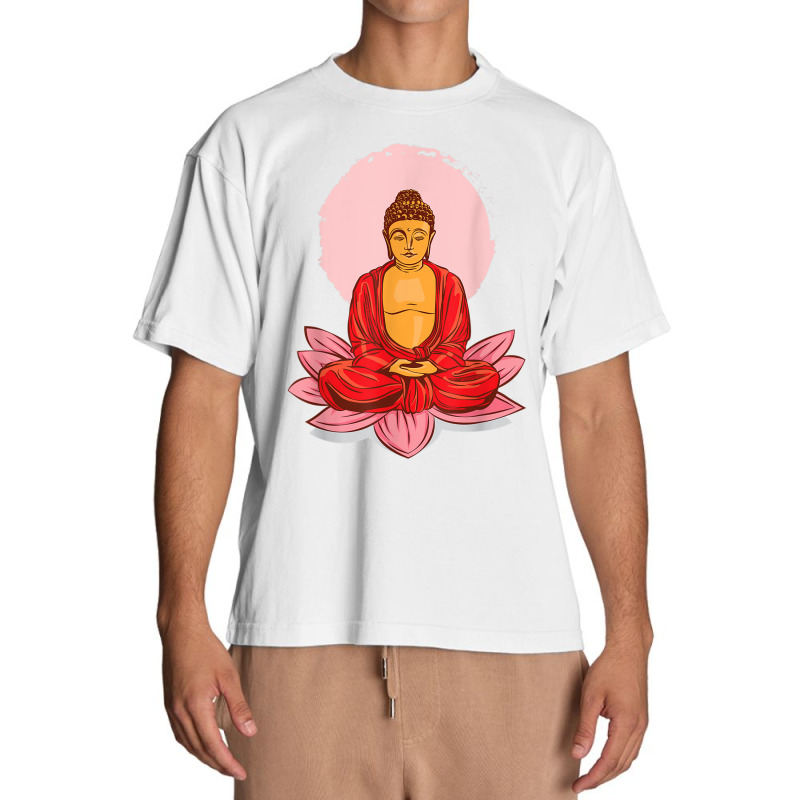 Buddhism Buddha On Lotus Meditation Buddhism Urban Heavy T-shirt by criticizematter | Artistshot