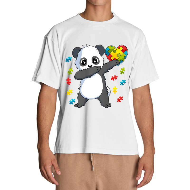 Dabbing Panda Puzzle Piece Autism Awareness Urban Heavy T-shirt by mrlee | Artistshot