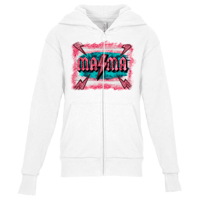 Western Mama Pink Glitter Background Youth Zipper Hoodie by BarkalooDesign | Artistshot