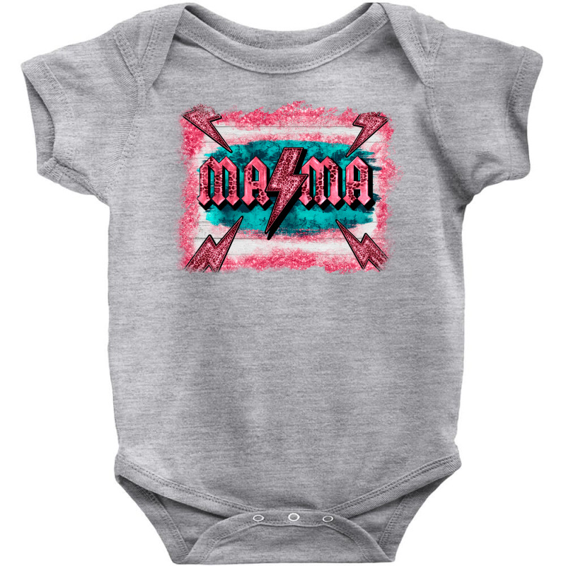 Western Mama Pink Glitter Background Baby Bodysuit by BarkalooDesign | Artistshot