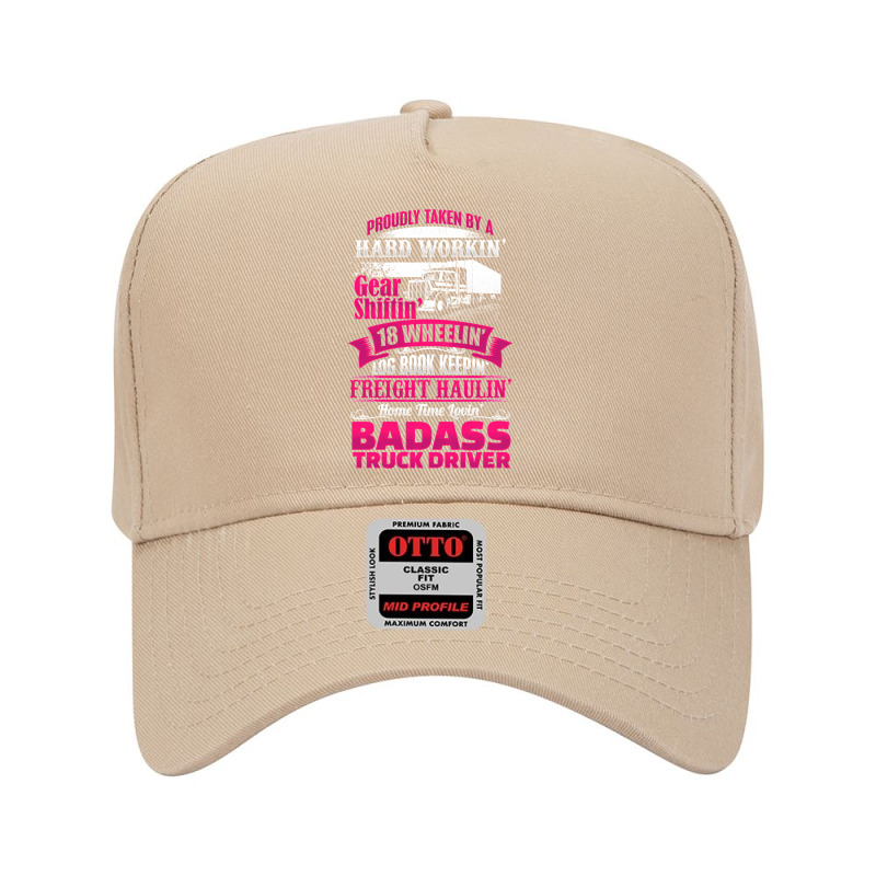 Truck Lover Trucker Proudly Taken By Badass Truck Driver Husband Wife Adjustable Baseball Cap by circularflap | Artistshot