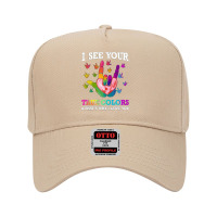 Autism Autistic American Sign Language Autism Awareness I See Your Tru Adjustable Baseball Cap | Artistshot