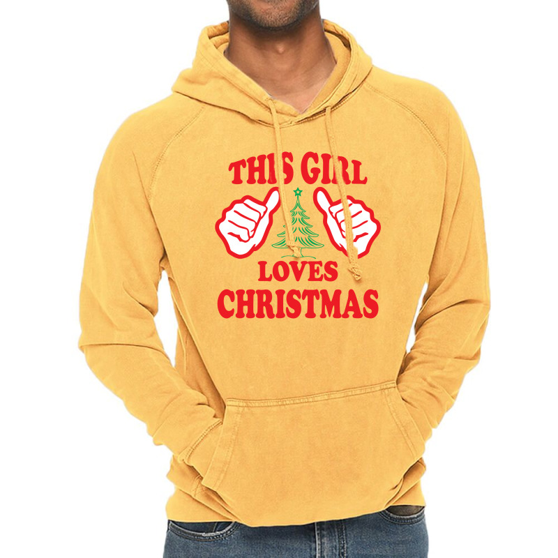 This Girl Loves Christmas Vintage Hoodie by tshiart | Artistshot