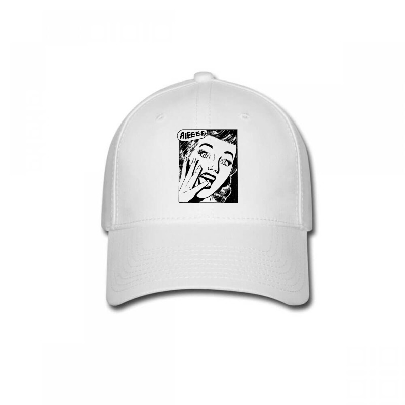 Retro Creepy Halloween Scream Horror Girl Screaming For Life T Shirt Baseball Cap by cm-arts | Artistshot