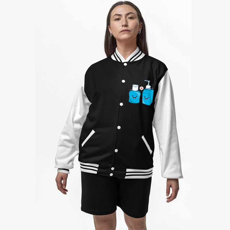 Hand Sanitizer Cute Kawaii Illustration Bomber Jacket by Alundrart | Artistshot