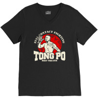 New Tong Po Muay Thai Fighter Villain Kickboxer Van Damme Movie Slim F V-neck Tee | Artistshot