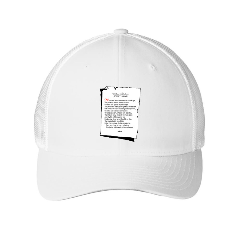 William Shakespeare's Sonnet 88 Mesh cap by laughingtuy | Artistshot