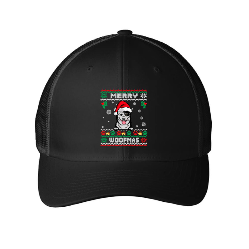 Merry Woofmas Australian Cattle Dog Christmas Funny Xmas Long Sleeve T Mesh cap by goveteman | Artistshot