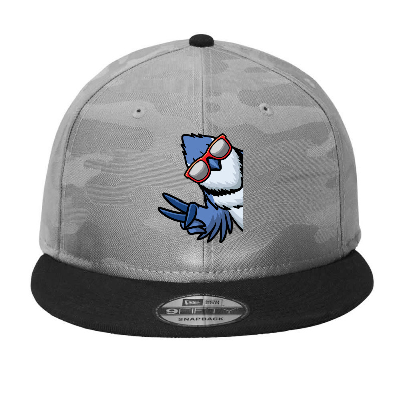 Bird Lover T- Shirt Blue Jay Bird Cyanocitta Cristata T- Shirt (1) Camo Snapback by boilinggyrus | Artistshot