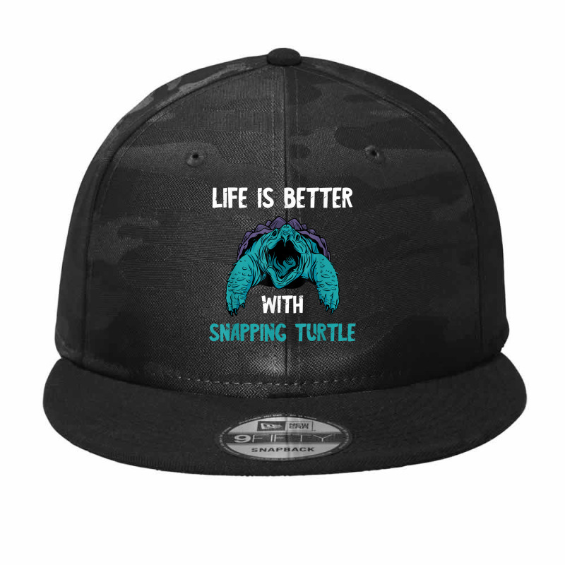 Snapping Turtle Life Is Better Aligator Snapping Turtle Camo Snapback | Artistshot