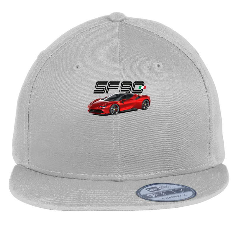 Sf90 Supercar Products Flat Bill Snapback Cap | Artistshot