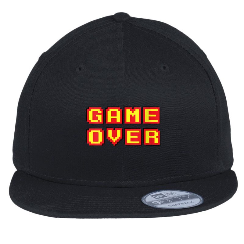 Womens Game Over Vintage Retro Video Games Gaming Gift Arcade V Neck T Flat Bill Snapback Cap by cm-arts | Artistshot