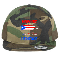 Puerto Rico Map Flag Hispanic Heritage Latin Month T Shirt Flat Bill Snapback Cap | Artistshot