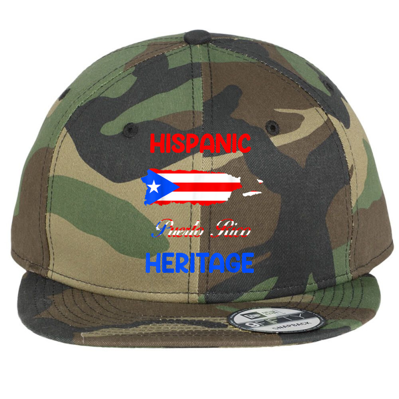 Puerto Rico Map Flag Hispanic Heritage Latin Month T Shirt Flat Bill Snapback Cap by cm-arts | Artistshot