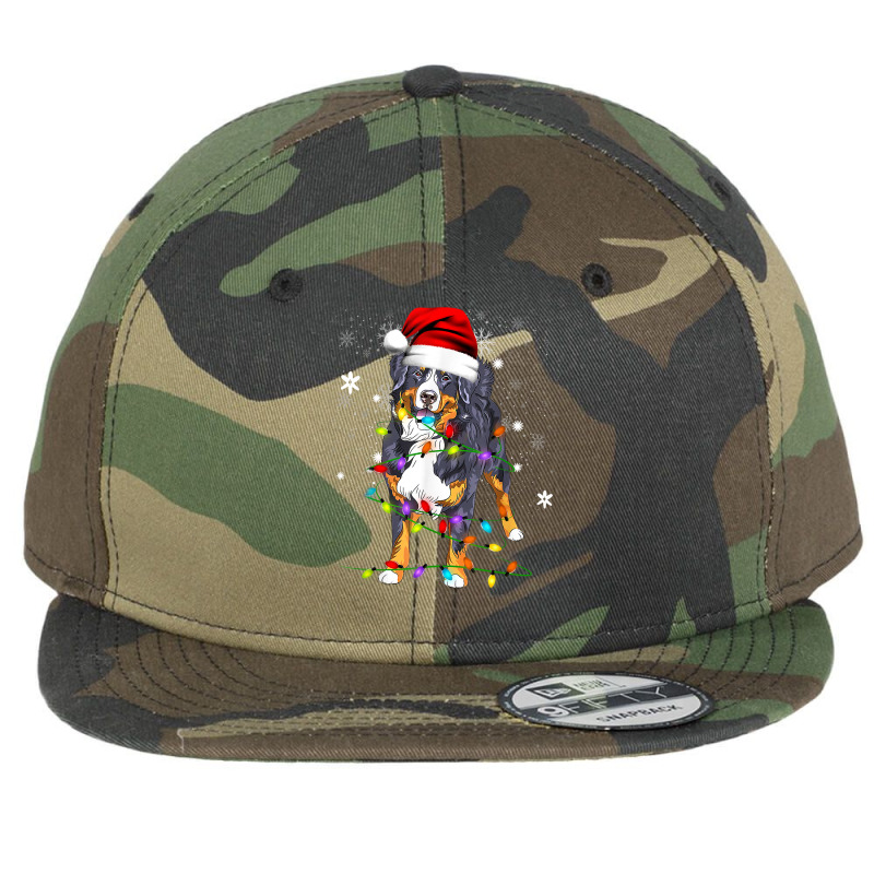 Bernese Mountain Dog Lights Christmas Matching Family T-shirt Flat Bill Snapback Cap by cm-arts | Artistshot