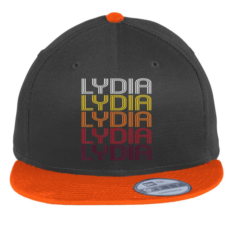 Lydia Retro Wordmark Pattern Vintage Style Flat Bill Snapback Cap | Artistshot