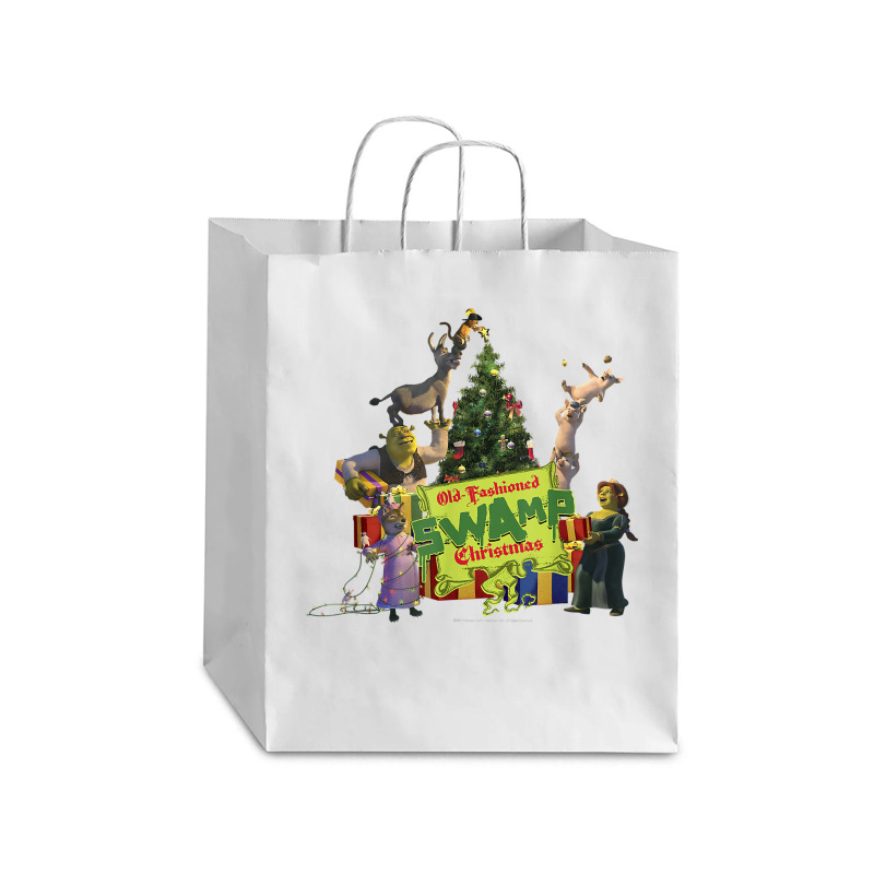 Shrek Group Shot Old Fashioned Swap Christmas Text Poster T Shirt Debie Paper Bag - 10 X 5 X 13 | Artistshot