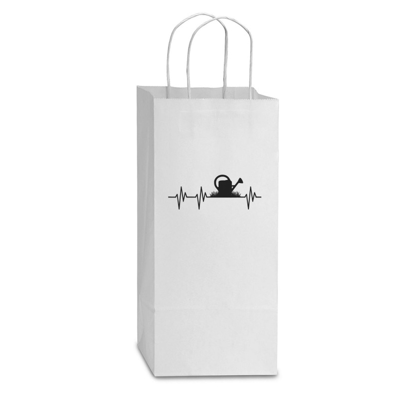 Watering Can Heartbeat Gardening Gardener T  Gift Light Double Wine Paper Bag - 6 1/2 X 3 1/2 X 12 3/8 | Artistshot