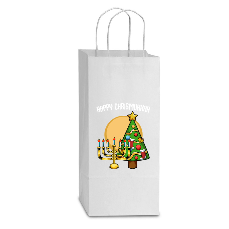 Happy Chrismukkah Christmas Hanukkah Channukah Double Wine Paper Bag - 6 1/2 X 3 1/2 X 12 3/8 | Artistshot