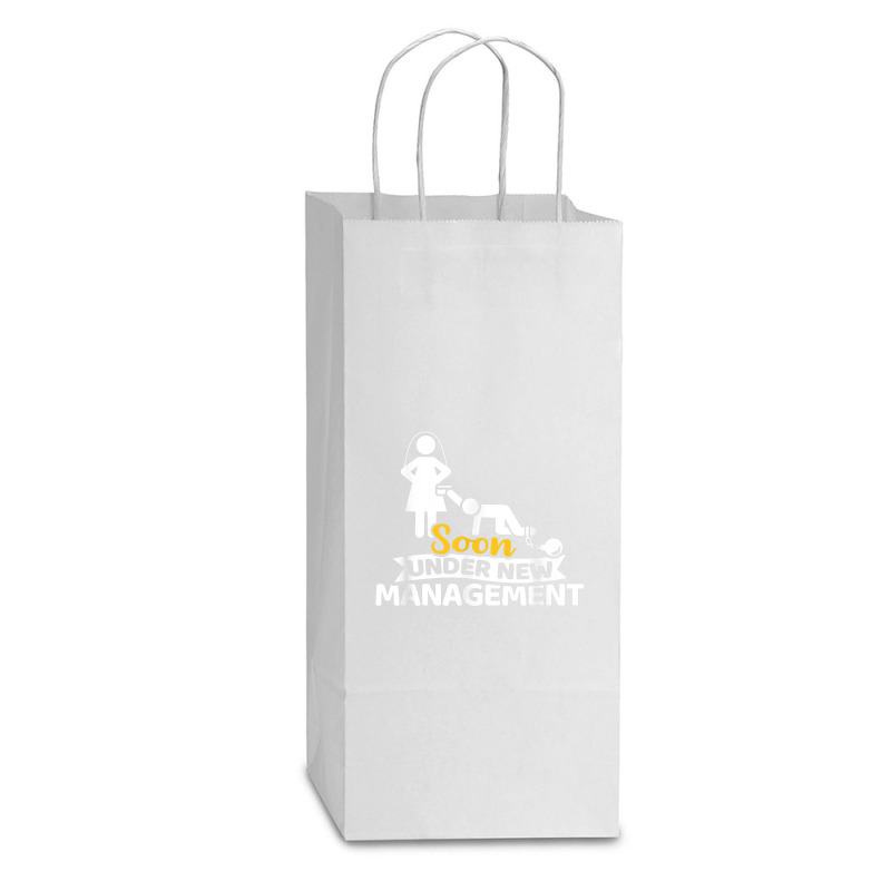 Soon Under New Management Bachelor Party Double Wine Paper Bag - 6 1/2 X 3 1/2 X 12 3/8 | Artistshot