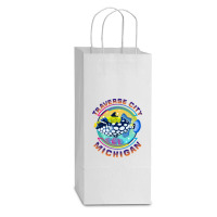 Traverse City Michigan Fishing Town, Clown Triggerfish With Colorful P Double Wine Paper Bag - 6 1/2 X 3 1/2 X 12 3/8 | Artistshot