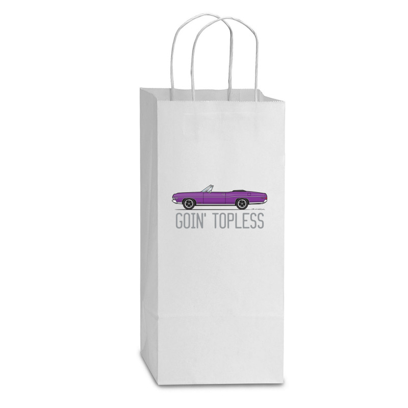 Goin Topless Custom Purple Double Wine Paper Bag - 6 1/2 X 3 1/2 X 12 3/8 | Artistshot