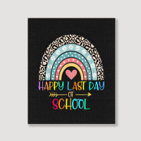 Happy Last Day Of School Teacher Student Graduation Rainbow 357 Portrait Canvas Print | Artistshot