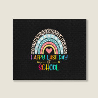 Happy Last Day Of School Teacher Student Graduation Rainbow 357 Landscape Canvas Print | Artistshot