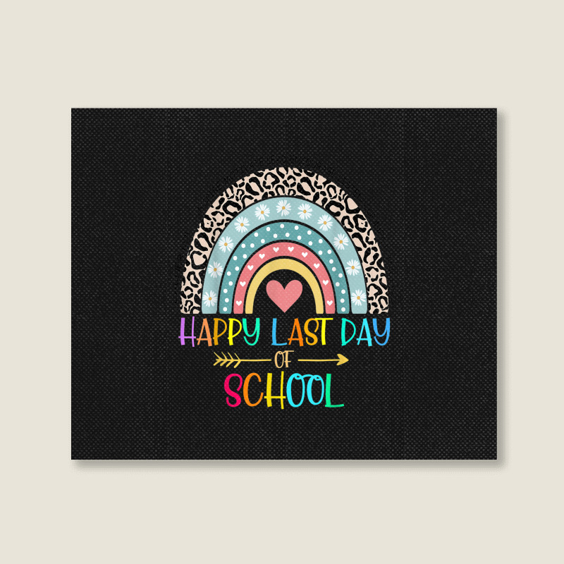 Happy Last Day Of School Teacher Student Graduation Rainbow 357 Landscape Canvas Print | Artistshot