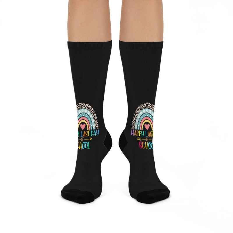 Happy Last Day Of School Teacher Student Graduation Rainbow 357 Crew Socks | Artistshot