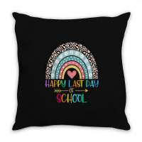 Happy Last Day Of School Teacher Student Graduation Rainbow 357 Throw Pillow | Artistshot