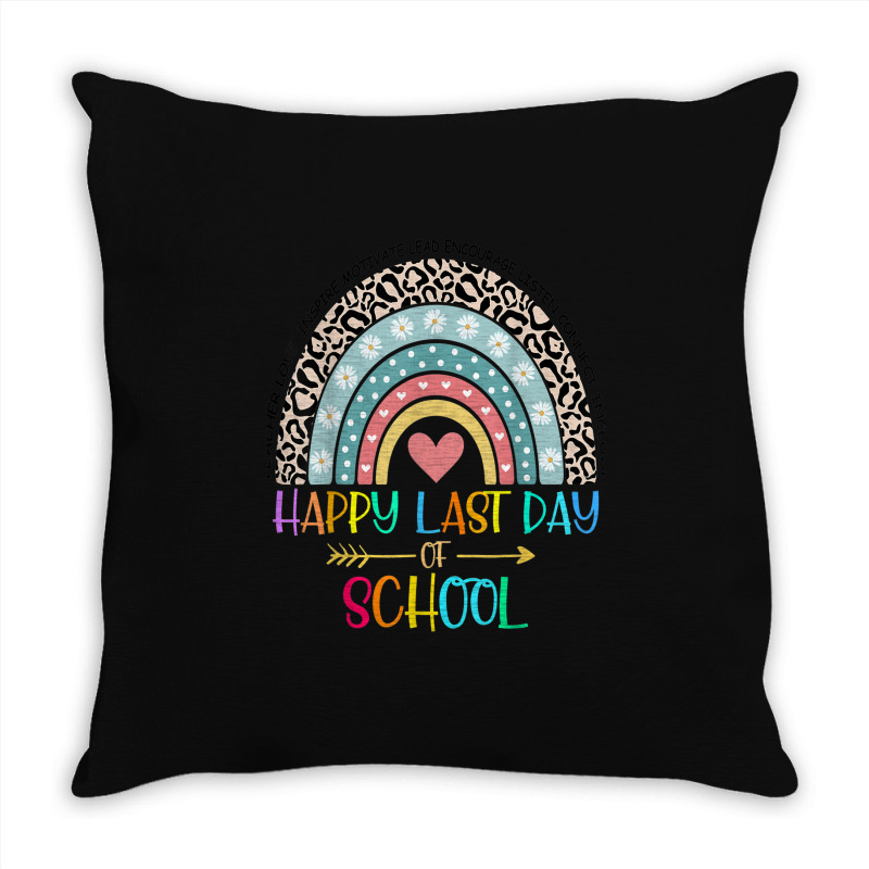 Happy Last Day Of School Teacher Student Graduation Rainbow 357 Throw Pillow | Artistshot