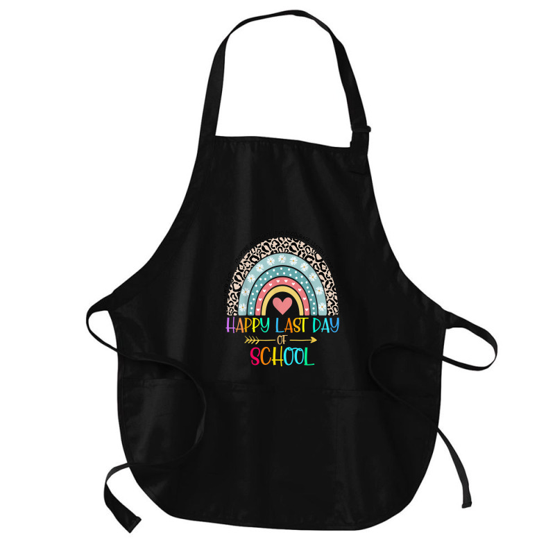 Happy Last Day Of School Teacher Student Graduation Rainbow 357 Medium-length Apron | Artistshot