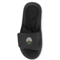 Happy Last Day Of School Teacher Student Graduation Rainbow 357 Slide Sandal | Artistshot