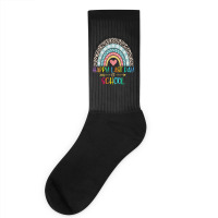 Happy Last Day Of School Teacher Student Graduation Rainbow 357 Socks | Artistshot