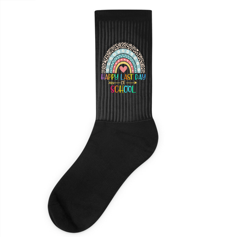 Happy Last Day Of School Teacher Student Graduation Rainbow 357 Socks | Artistshot