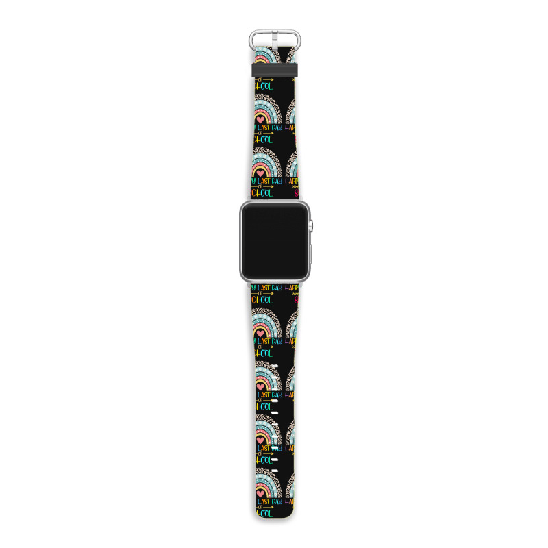 Happy Last Day Of School Teacher Student Graduation Rainbow 357 Apple Watch Band | Artistshot