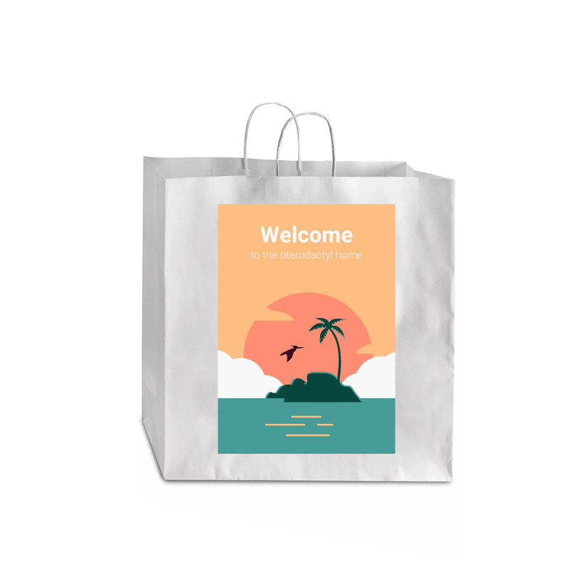 Welcome To Pterodactyl Home Jumbo Paper Bag - 18 X 7 X 18 3/4 | Artistshot