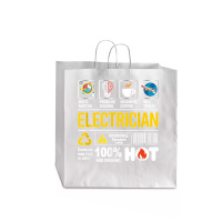 Electrician Multitasking Sarcasm Job Pride Proud Electrician Jumbo Paper Bag - 18 X 7 X 18 3/4 | Artistshot