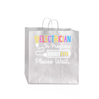 Electrician In Progress Please Wait Future Electrician Funny Premium Jumbo Paper Bag - 18 X 7 X 18 3/4 | Artistshot