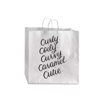 Curly Curvy Caramel Cutie Afro Melanin Goddess Girl Gifts _002 Jumbo Paper Bag - 18 X 7 X 18 3/4 | Artistshot