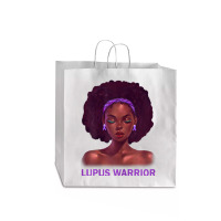 Womens Afro African American Black Woman Lupus Warrior Jumbo Paper Bag - 18 X 7 X 18 3/4 | Artistshot