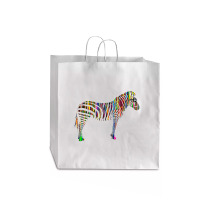 Trending Rainbow Zebra Striped Horse In Sunglasses Jumbo Paper Bag - 18 X 7 X 18 3/4 | Artistshot