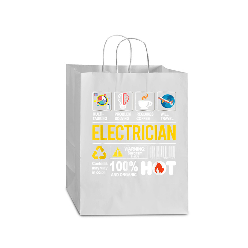 Electrician Multitasking Sarcasm Job Pride Proud Electrician Mart Paper Bag -13 X 7 X 17 | Artistshot