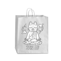 Zen Af Funny Meditating Cat Spiritual Yoga Gift For Women Queen Paper Bag - 16 X 6 X 19 1/4 | Artistshot